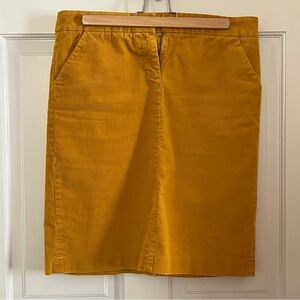 JCREW Mustard Yellow Corduroy Skirt size 6